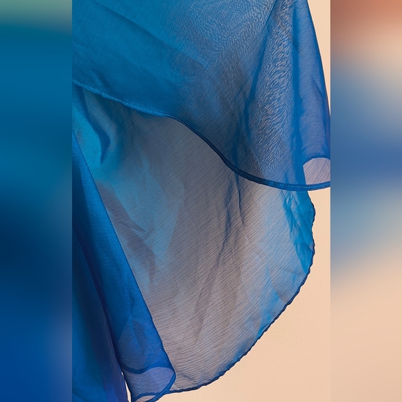 Tahari Sheath Dress Size 18W Turquoise Ombre Chiffon - Picture 4 of 5